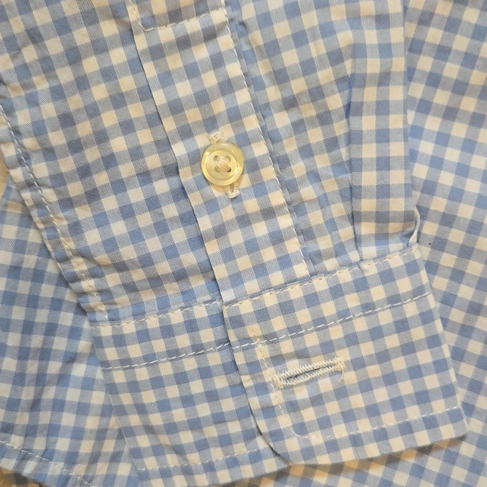 Ralph Lauren Blue/White Checkered Print Button-Down Shirt